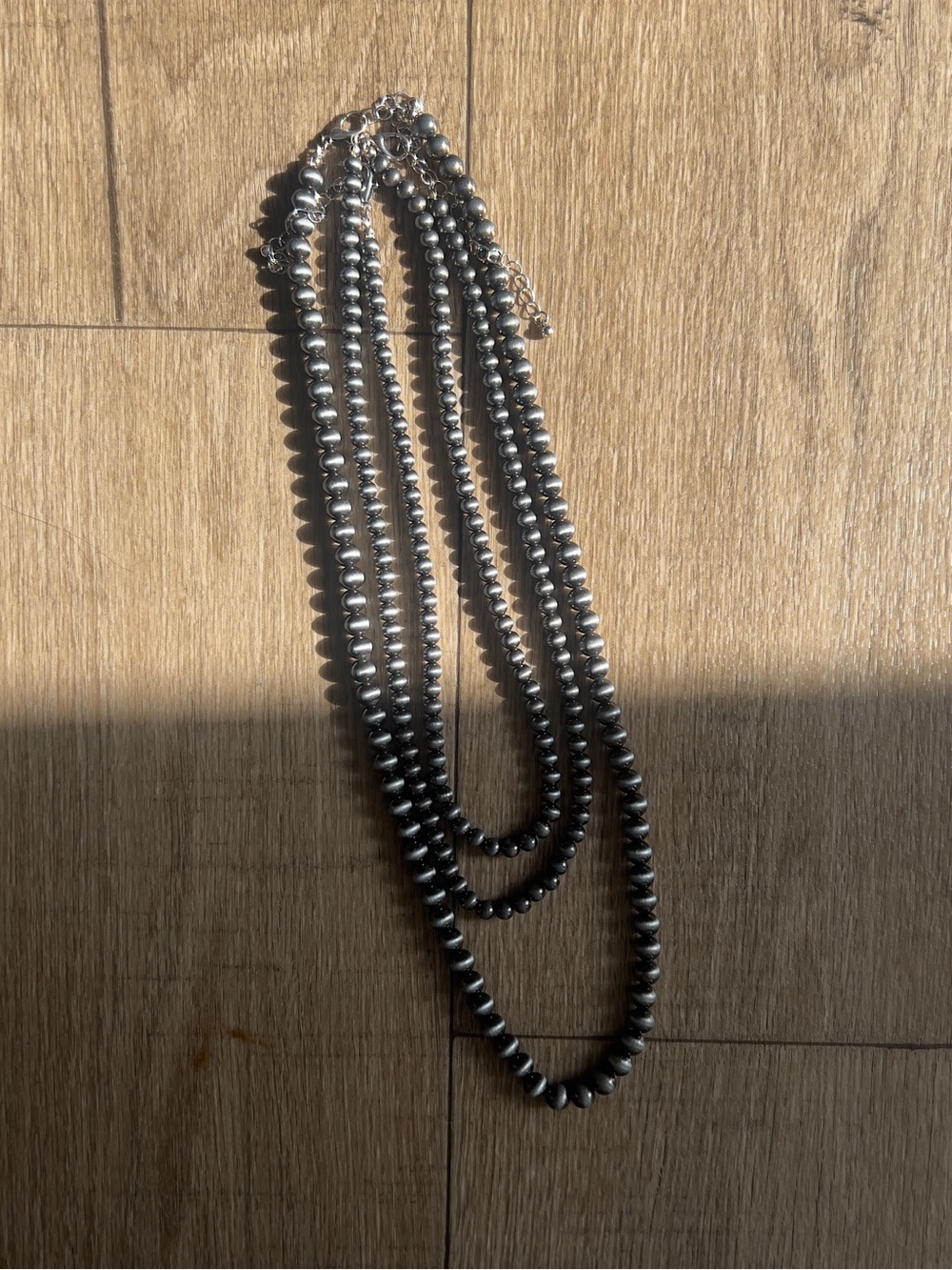 SHEIN Silver-Tone Layered Beaded Necklace